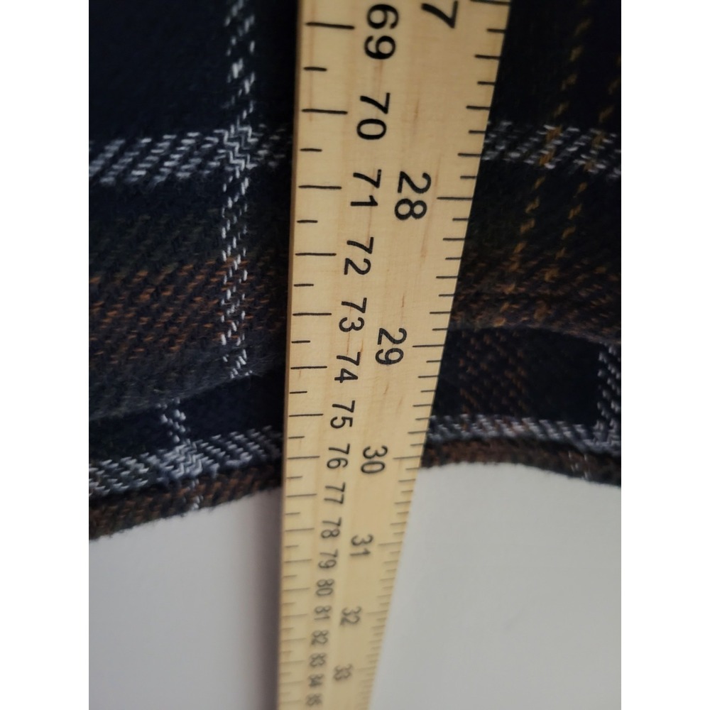 Orvis Classic Plaid Heavyweight Flannel Shacket Shirt XL Blue Green Brown Cotton - Picture 9 of 10